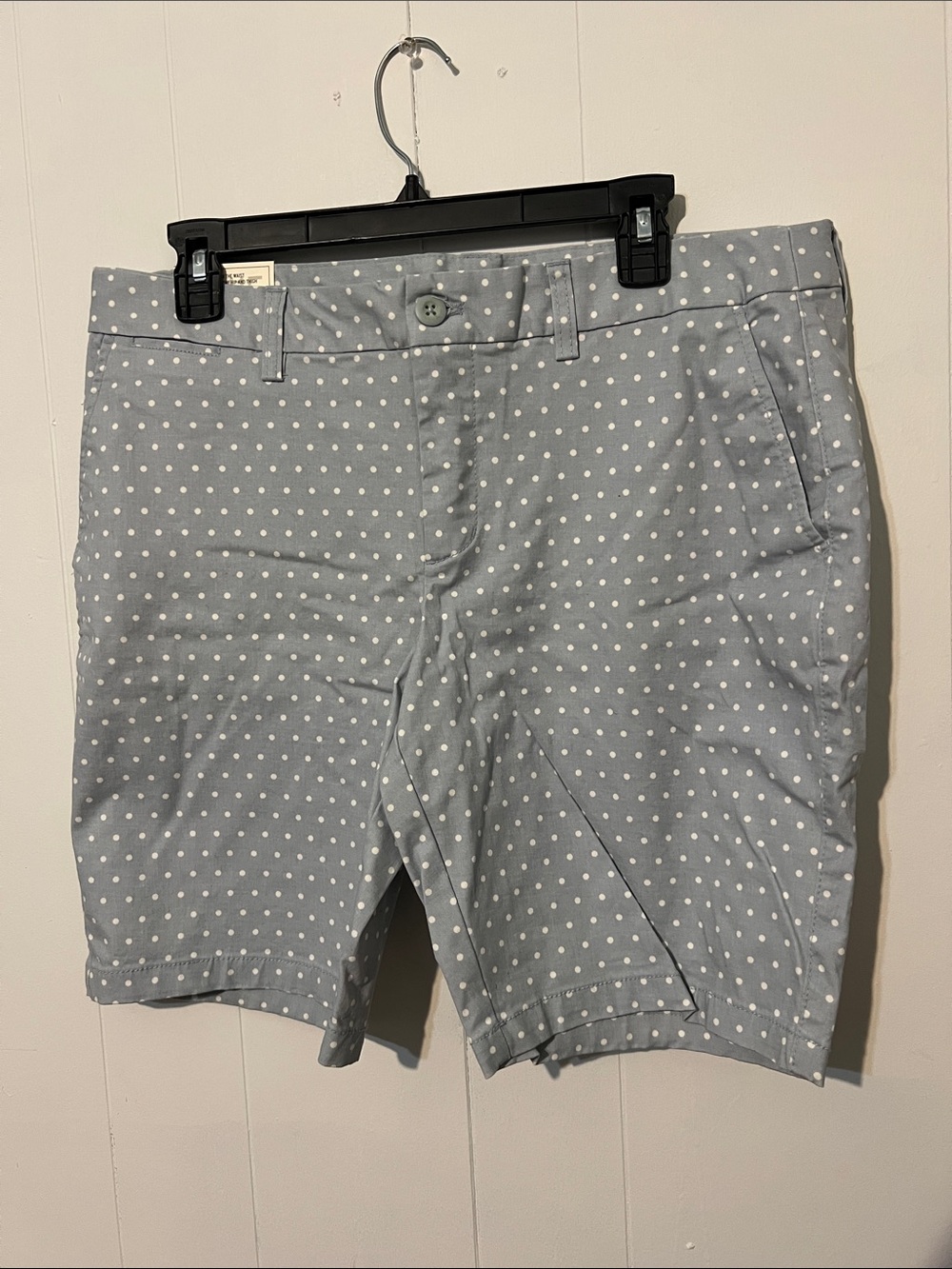 GAP Men's Light Gray Polka Dot Flat-Front Shorts